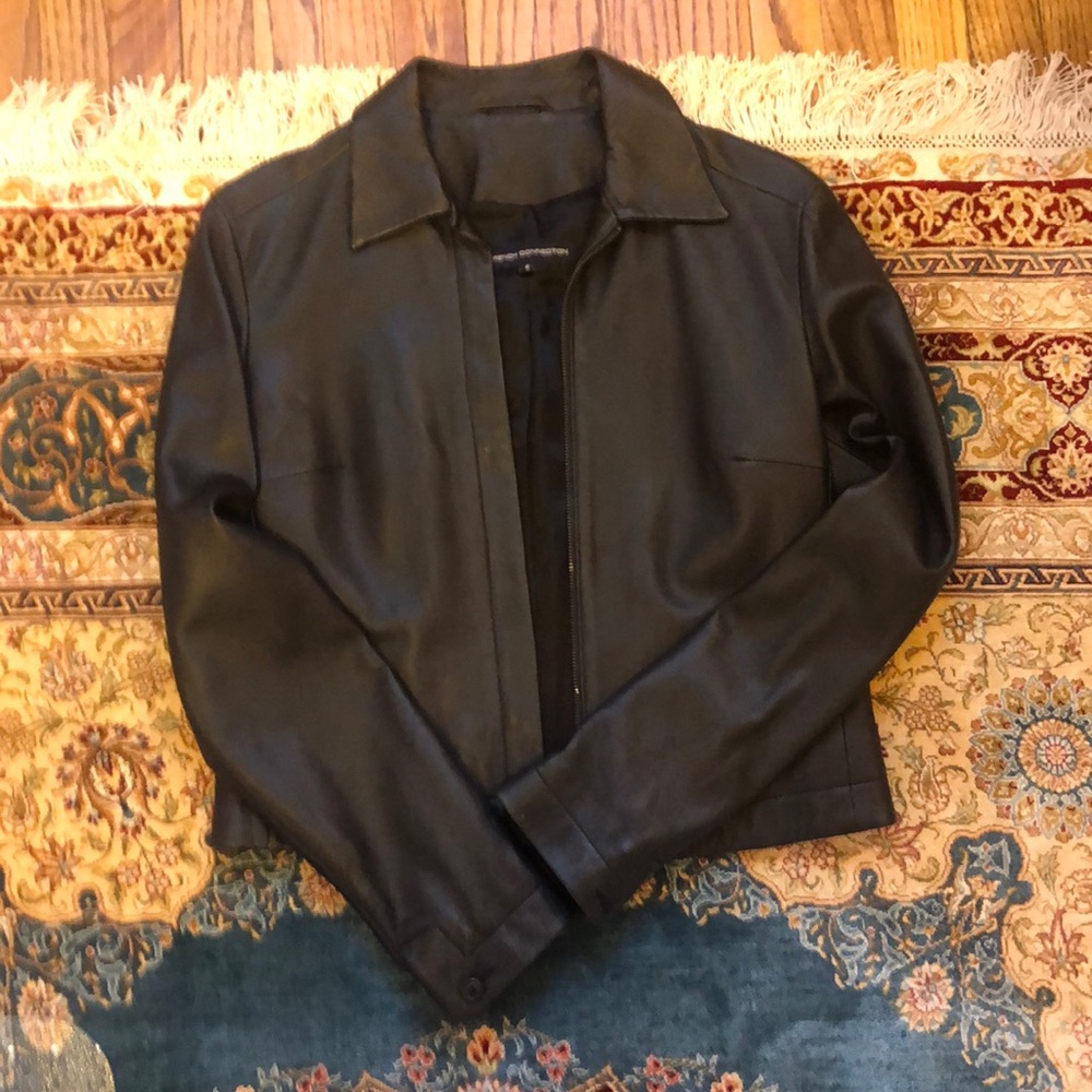 Black leather jacket